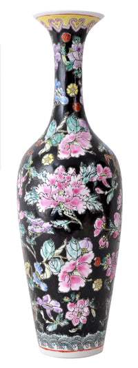 Antique Chinese Qing Dynasty Imperial Famille Noir Porcelain Vase, circa 1890