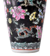Antique Chinese Qing Dynasty Imperial Famille Noir Porcelain Vase, circa 1890