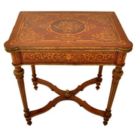 Antique 19th Century French  Inlaid Walnut Marquetry Ormolu Games / Card Table, circa 1880
