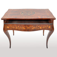 Antique Louis XV French Inlaid Marquetry Bombe Writing Table / Desk / Bureau, circa 1880