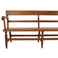 Antique Federal New England Windsor Spindle Back Cherry Bench Settee 1820