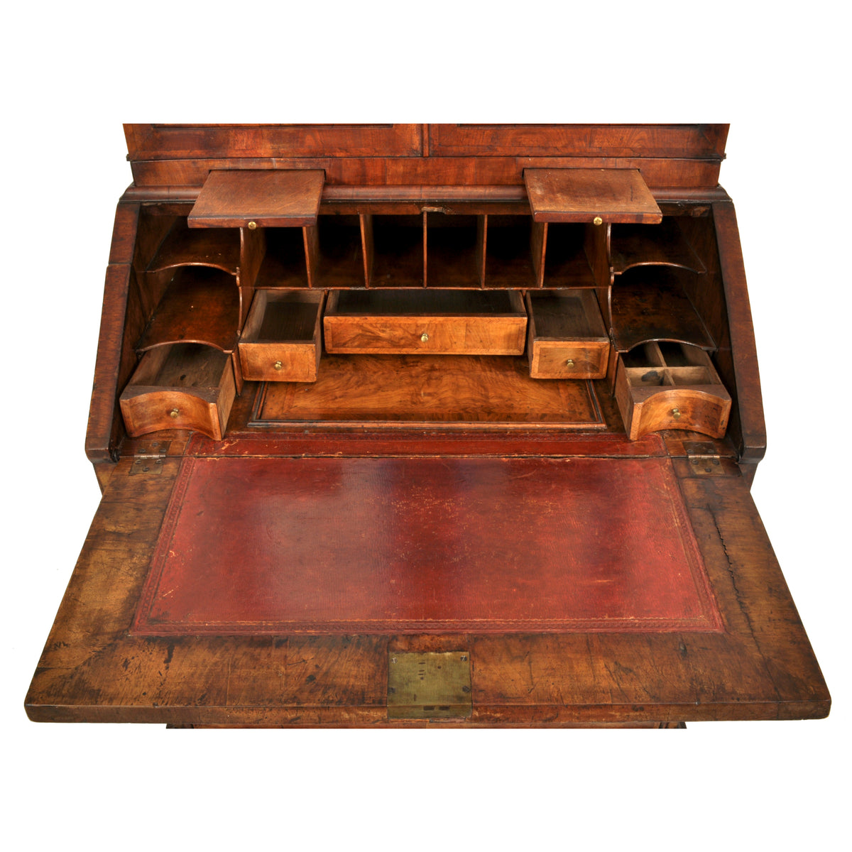 Antique Queen Anne Period Double Dome Burl Walnut Bureau / Bookcase / Secretary, circa 1710