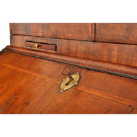 Antique Queen Anne Period Double Dome Burl Walnut Bureau / Bookcase / Secretary, circa 1710