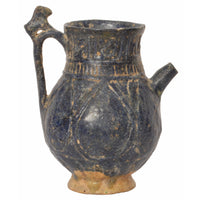 Ancient Persian Islamic Blue Glazed Pottery / Vessel / Ewer with Calligraphy, Khorasan, circa 1200