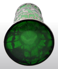 Antique Austrian Art Nouveau Loetz Silver Overlay Glass Vase, circa 1900