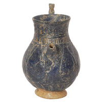Ancient Persian Islamic Blue Glazed Pottery / Vessel / Ewer with Calligraphy, Khorasan, circa 1200