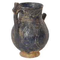 Ancient Persian Islamic Blue Glazed Pottery / Vessel / Ewer with Calligraphy, Khorasan, circa 1200