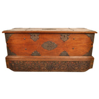 Antique 18th Century Dutch East India Company VOC Carved Teak Governor's Chest, circa 1780