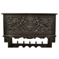 Antique 19th Century Spanish Baroque Carved Vargueno / Desk / Cabinet on Stand, circa 1880
