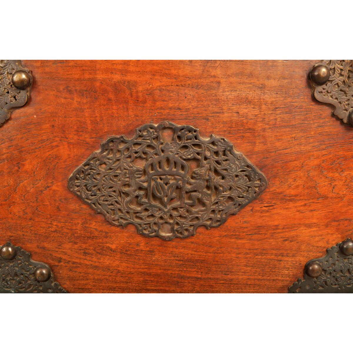 Antique 18th Century Dutch East India Company VOC Carved Teak Governor's Chest, circa 1780