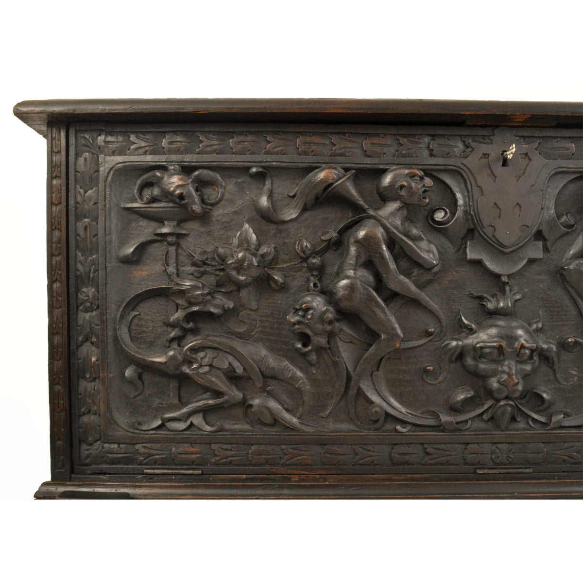 Antique 19th Century Spanish Baroque Carved Vargueno / Desk / Cabinet on Stand, circa 1880