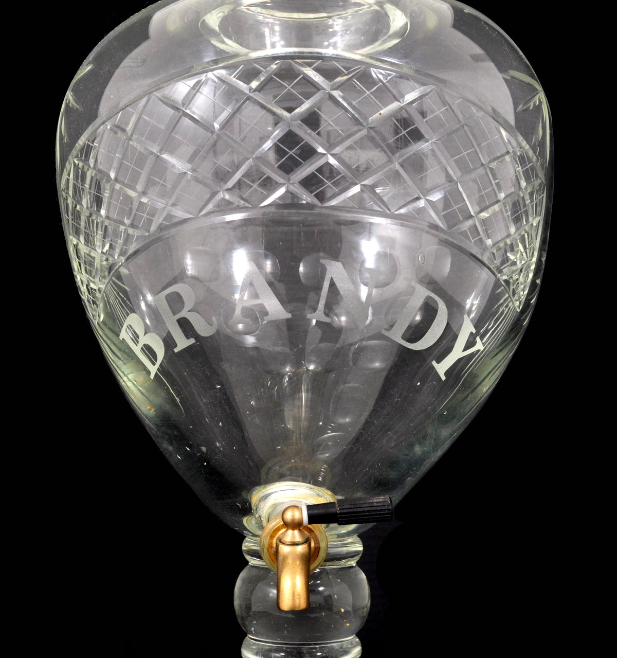 Monumental Antique Cut Glass Crystal Brandy/Liquor Dispenser decanter circa 1880