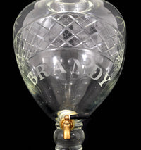 Monumental Antique Cut Glass Crystal Brandy/Liquor Dispenser decanter circa 1880