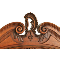Antique French Carved Walnut & Marble Louis XV Buffet / Vitrine / Bookcase, circa 1880