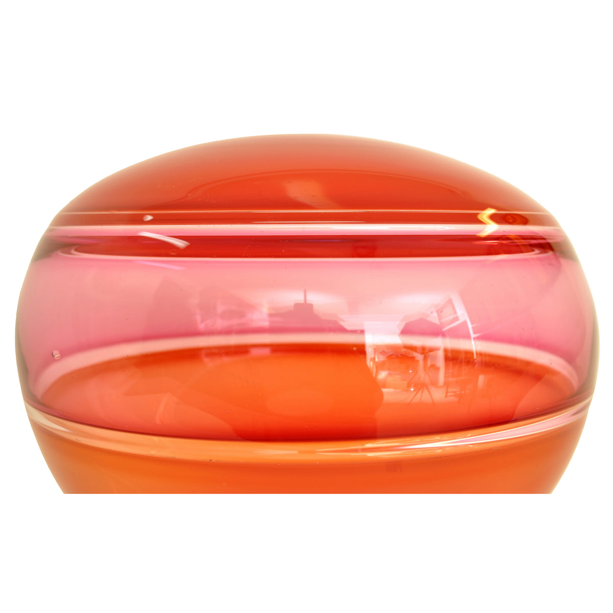 Sonja Blomdahl Large Handblown Glass Sphere / Vessel / Vase Incalmo, Signed & Numbered