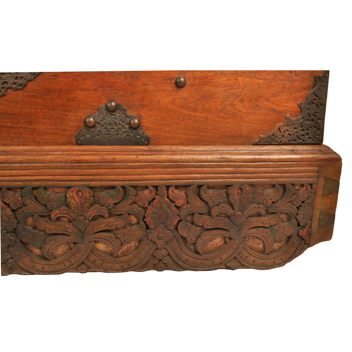 Antique 18th Century Dutch East India Company VOC Carved Teak Governor's Chest, circa 1780
