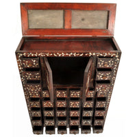 Antique Chinese Qing Dynasty Rosewood & Mother-of-Pearl Inlaid Apothecary Cabinet, circa 1850