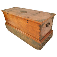 Antique 18th Century Dutch East India Company VOC Carved Teak Governor's Chest, circa 1780