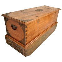 Antique 18th Century Dutch East India Company VOC Carved Teak Governor's Chest, circa 1780
