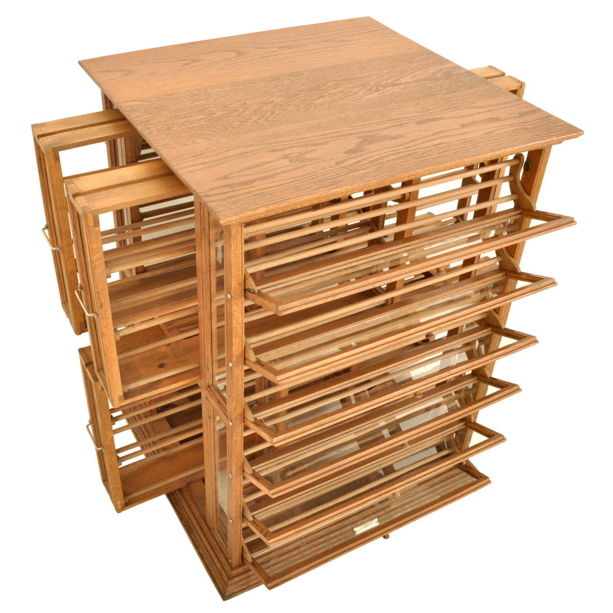 Antique Oak Mercantile Store Ribbon Spool / Wine Cabinet, A N Russell, New York circa 1900