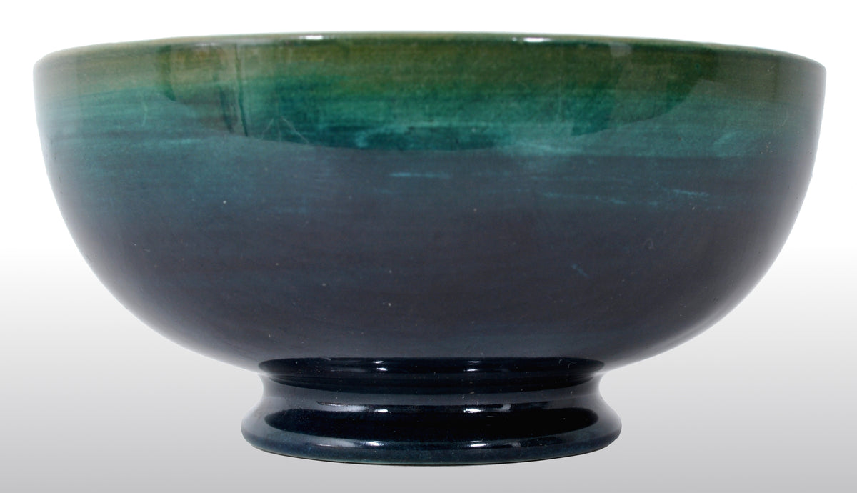 Antique Art Deco Orchid Pattern Flambé Pottery Bowl by William Moorcroft, circa 1928