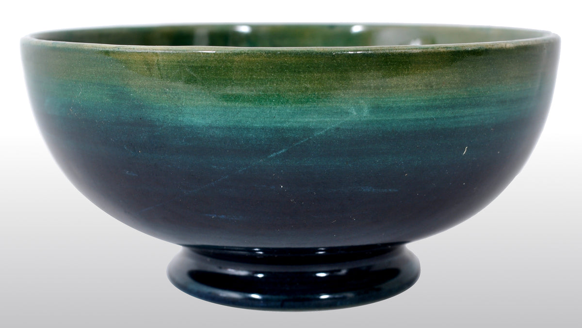 Antique Art Deco Orchid Pattern Flambé Pottery Bowl by William Moorcroft, circa 1928
