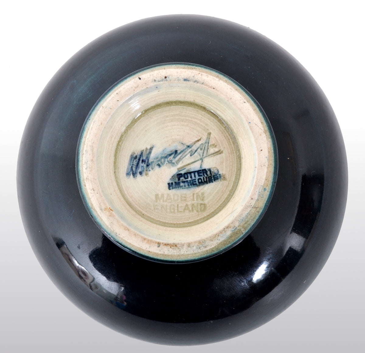 Antique Art Deco Orchid Pattern Flambé Pottery Bowl by William Moorcroft, circa 1928