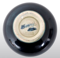 Antique Art Deco Orchid Pattern Flambé Pottery Bowl by William Moorcroft, circa 1928