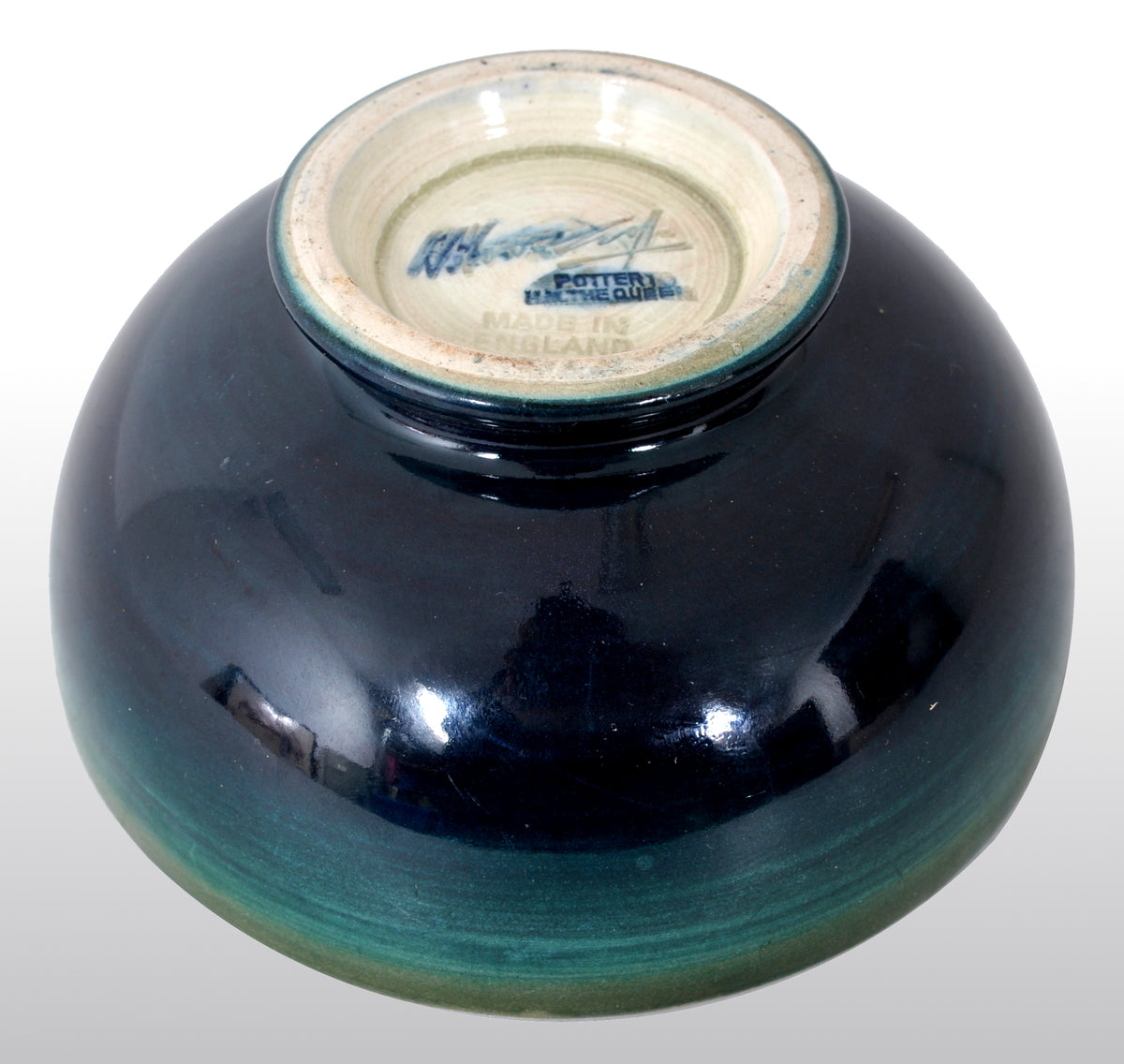 Antique Art Deco Orchid Pattern Flambé Pottery Bowl by William Moorcroft, circa 1928