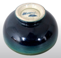 Antique Art Deco Orchid Pattern Flambé Pottery Bowl by William Moorcroft, circa 1928