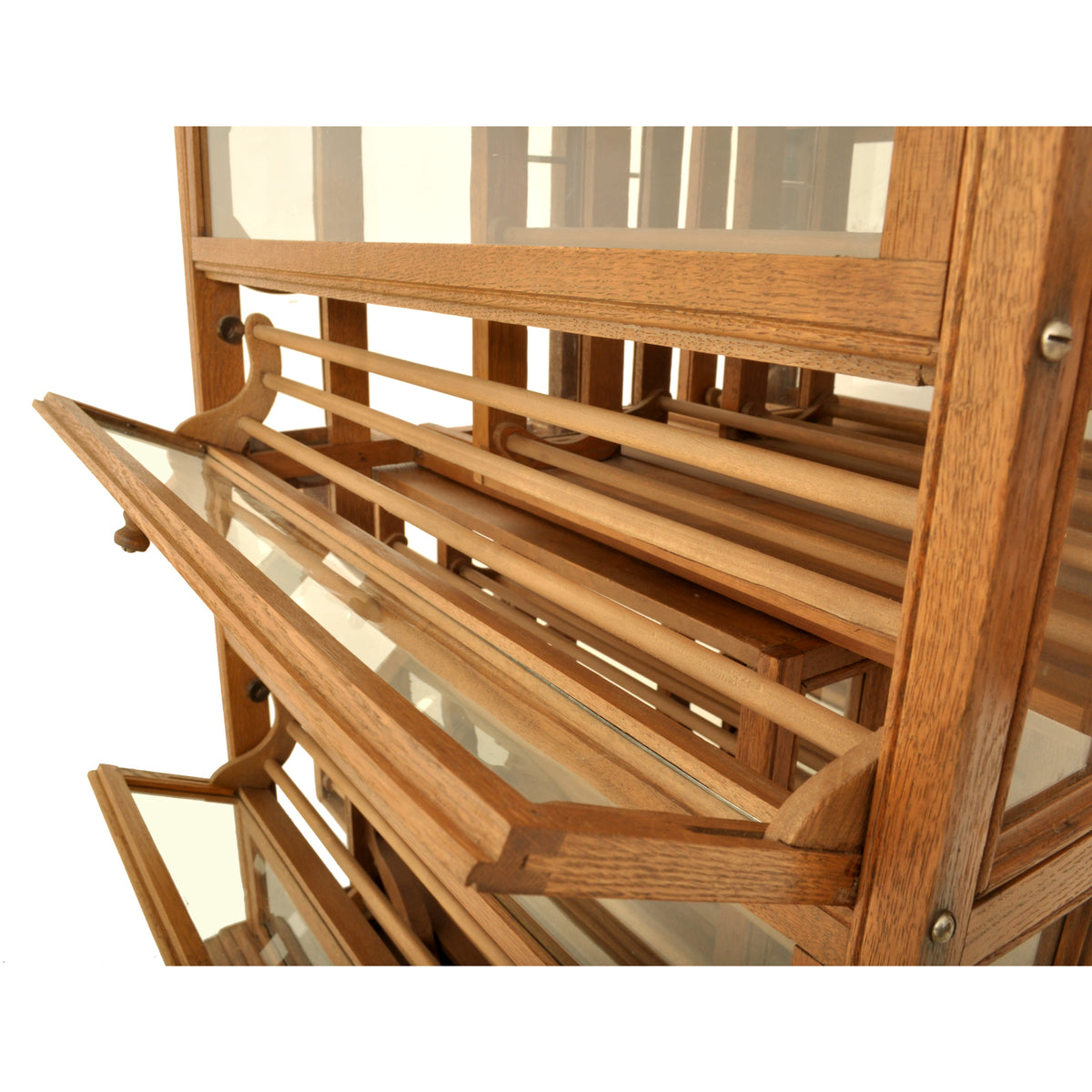 Antique Oak Mercantile Store Ribbon Spool / Wine Cabinet, A N Russell, New York circa 1900