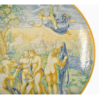 Antique Italian 18th Century Maiolica Faience Istoriato Charger Urbino, Circa 1800