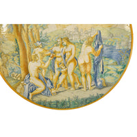 Antique Italian 18th Century Maiolica Faience Istoriato Charger Urbino, Circa 1800