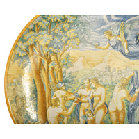 Antique Italian 18th Century Maiolica Faience Istoriato Charger Urbino, Circa 1800