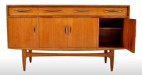 Mid-Century Modern Danish Style Teak "Fresco" Credenza by V. B. Wilkins for G Plan, 1960s