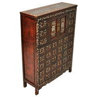 Antique Chinese Qing Dynasty Rosewood & Mother-of-Pearl Inlaid Apothecary Cabinet, circa 1850