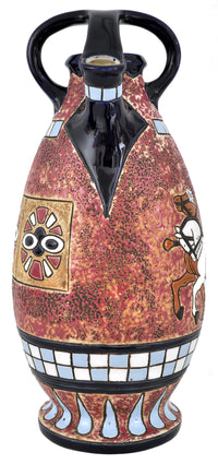 Pair of Large Antique Art Deco Czech Amphora Pottery Pitchers / Vases, Circa 1920