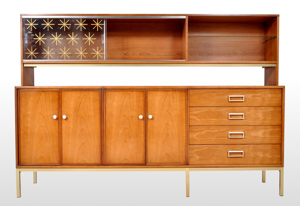 Mid-Century Modern Danish Style "Sun Coast" Credenza / Cabinet in Cherry by Kipp Stewart for Drexel, 1959