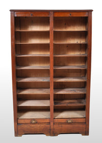 Antique French Walnut Twin/Double Tambour Fronted Roll-Top Filing Cabinet, circa 1910