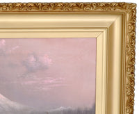 "Sunset on Mount Hood, Oregon," Antique Oil on Canvas by the Oregon Artist Eliza Barchus (1857-1959), Circa 1910