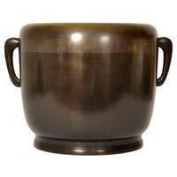 Pair 19th Century Antique Japanese Meiji Period Bronze Hibachi Censers, Circa 1890