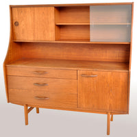 Mid-Century Modern Danish Twin Tier Teak Credenza / Sideboard / Buffet, 1960s
