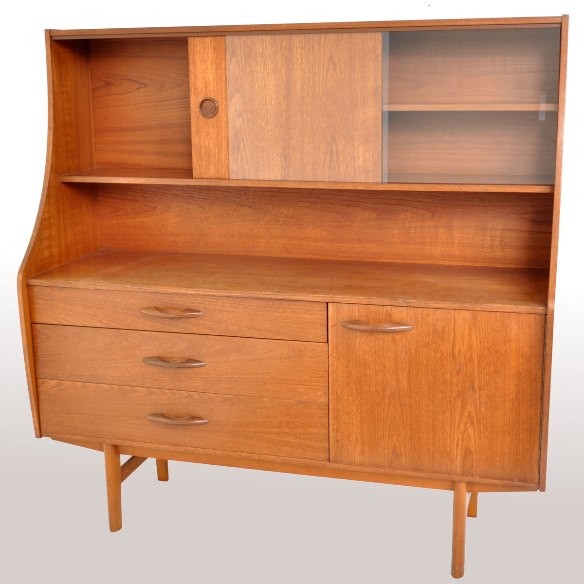 Mid-Century Modern Danish Twin Tier Teak Credenza / Sideboard / Buffet, 1960s