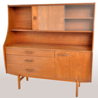 Mid-Century Modern Danish Twin Tier Teak Credenza / Sideboard / Buffet, 1960s