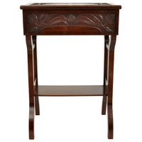 Antique Art Nouveau Scottish Arts & Crafts Carved Walnut Sewing Work Table, circa 1900