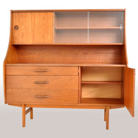 Mid-Century Modern Danish Twin Tier Teak Credenza / Sideboard / Buffet, 1960s