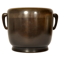 Pair 19th Century Antique Japanese Meiji Period Bronze Hibachi Censers, Circa 1890