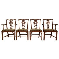 Set of Four Antique 19th Century Carved Mahogany Chippendale Dining Chairs, circa 1890