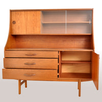 Mid-Century Modern Danish Twin Tier Teak Credenza / Sideboard / Buffet, 1960s