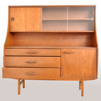 Mid-Century Modern Danish Twin Tier Teak Credenza / Sideboard / Buffet, 1960s